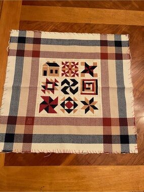 Hand-Stitched Quilt Block Sampler 14.5” Square Country Folk Art Needlework